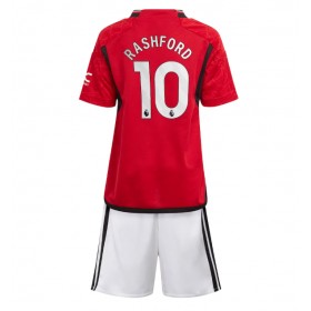 Manchester United Marcus Rashford #10 Hemmakläder Barn 2023-24 Kortärmad (+ Korta byxor)